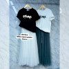 w44-0034 Костюм женский двойка: футболка и юбка, стандарт, 1 шт