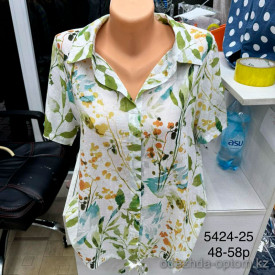 W7-5424-25 Рубашка женская с принтом, большие размеры, 1 шт