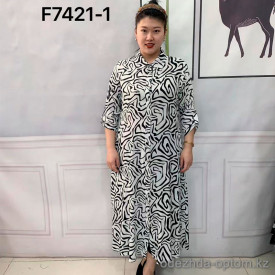W7-F7421-1 Платье женское длинное с принтом, большие размеры, 1 шт