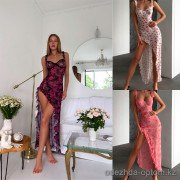 b16-6433 Пеньюар женский полу-прозрачный, M-XL, 1 пачка (3 шт)