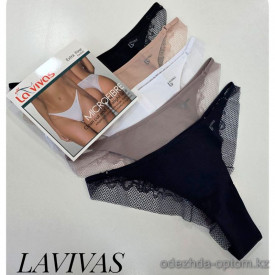 b4-10228 Трусики женские эластичные однотонные, M-XL, 1 пачка (12 шт)