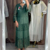 w18-0714 Платье женское однотонное с кружевами, шелк, стандарт (48-54), 1 шт