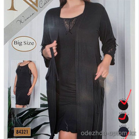 b4-84321 Nicoletta Сорочка в комплекте с халатом для полных дам, 2XL-5XL, 1 пачка (4 шт)