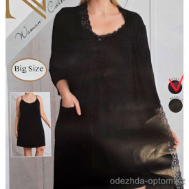 b4-84341 Nicoletta Сорочка в комплекте с халатом для полных дам, 2XL-5XL, 1 пачка (4 шт)