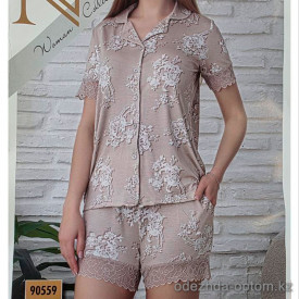 b4-90559 Nicoletta Комплект женский для сна: рубашка и шорты, S-XL, 1 пачка (4 шт)