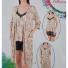 b4-91134 Nicoletta Комплект женский для сна 3в1: халат, майка и шорты, S-XL, 1 пачка (4 шт)