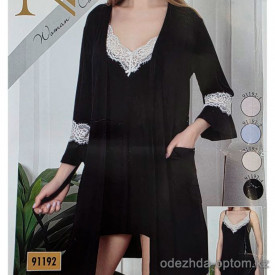 b4-91192 Nicoletta Сорочка женская в комплекте с халатом, S-XL, 1 пачка (4 шт)