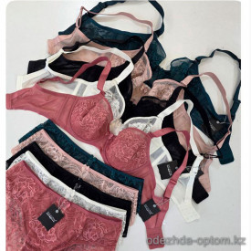 b4-A9472 Balaloum Комплект кружевного нижнего белья: бюстгальтер без поролона и трусики, 1 пачка (6 шт)