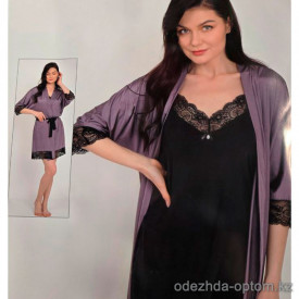 b4-C-5303 Сорочка женская в комплекте с халатом, M-2XL, 1 пачка (4 шт)