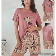 b4-17331 Cotpark Комплект женской пижамы: футболка и шорты, M-2XL, 1 пачка (4 шт)