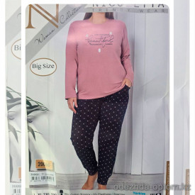 b4-20060 Nicoletta Комплект женской пижамы: кофта и штаны, большие размеры, L-3XL, 1 пачка (4 шт)