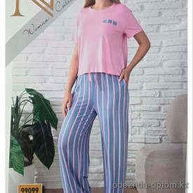 b4-99099 Nicoletta Комплект женской пижамы: футболка и штаны, S-XL, 1 пачка (4 шт)