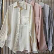 w26-0861 Рубашка женская однотонная с длинными рукавами, стандарт, 1 шт