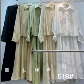 w22-518 Платье женское длинное в комплекте с рубашкой, стандарт, 1 шт