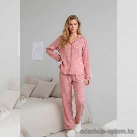 b16-0508 Комплект женской муслиновой пижамы: рубашка и штаны, L-2XL, 1 пачка (3 шт)