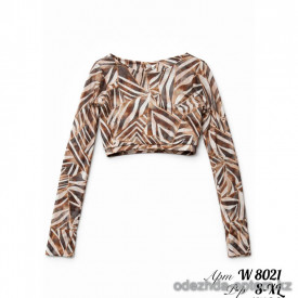 z2-W8021 Пляжный женский топ с длинными рукавами, S-XL, 1 пачка (4 шт)