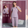 e1-1610-2 MISS MAVERA Комплект женской домашней одежды: кофта и капри, хлопок, большие размеры XL-4XL, 1 пачка (4 шт)