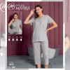 e1-1615-1 MISS MAVERA Комплект женской домашней одежды: кофта и капри, хлопок, большие размеры XL-4XL, 1 пачка (4 шт)