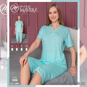 e1-1626 MISS MAVERA Комплект женской домашней одежды: кофта и капри, хлопок, большие размеры XL-4XL, 1 пачка (4 шт)