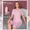 e1-1627 MISS MAVERA Комплект женской домашней одежды: кофта и капри, хлопок, большие размеры XL-4XL, 1 пачка (4 шт)