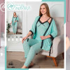 e1-8085 MISS MAVERA Комплект женской пижамы 3в1: халат, майка и штаны, хлопок, M-XXL, 1 пачка (4 шт)