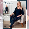 e1-8086 MISS MAVERA Комплект женской пижамы 3в1: халат, майка и штаны, хлопок, M-XXL, 1 пачка (4 шт)
