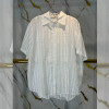 w26-7165 Рубашка женская однотонная в полоску с короткими рукавами, стандарт, 1 шт