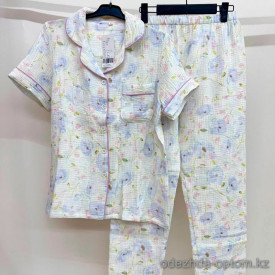 b15-303-13 Комплект женской пижамы: рубашка с коротким рукавом и штаны, M-XL, 1 пачка (3 шт)