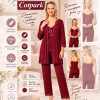 b4-16163 Cotpark Комплект женской одежды 3в1: халат, майка и штаны, M-2XL, 1 пачка (4 шт)