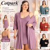 b4-16214-B Cotpark Сорочка женская в комплекте с халатом, большие размера, 2XL-4XL, 1 пачка (3 шт)