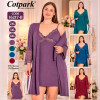 b4-16217-B Cotpark Комплект женской одежды для сна: халат и сорочка, большие размеры, 2XL-4XL, 1 пачка (3 шт)