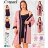 b4-16228 Cotpark Комплект женской одежды для сна: халат и сорочка, большие размеры, XL-4XL, 1 пачка (4 шт)