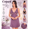 b4-18200 Cotpark Сорочка женская с кружевной вставкой фиолетового цвета, M-2XL, 1 пачка (4 шт)