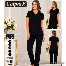 b4-30124 Cotpark Комплект домашней одежды для крупных дам: кофта и штаны, 3XL-5XL, 1 пачка (3 шт)