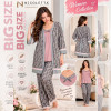 b4-84256 Nicoletta Комплект женской пижамы 3в1: халат, майка и штаны, большие размеры, XL-4XL, 1 пачка (4 шт)