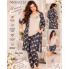 b4-84303 Nicoletta Комплект женской пижамы 3в1: халат, футболка и штаны, большие размеры, 2XL-5XL, 1 пачка (4 шт)