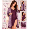 b4-91162 Nicoletta Комплект женской одежды для сна: халат и сорочка, S-XL, 1 пачка (4 шт)