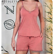 b4-110008 Nicoletta Комплект женской пижамы: майка и шорты, S-XL, 1 пачка (4 шт)