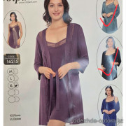 b4-16215 Cotpark Сорочка женская в комплекте с халатом, M-XL, 1 пачка (3 шт)