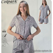 b4-19070 Cotpark Комплект женской пижамы: рубашка и шорты, M-2XL, 1 пачка (4 шт)