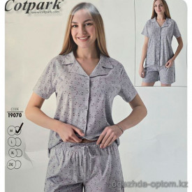 b4-19070 Cotpark Комплект женской пижамы: рубашка и шорты, M-2XL, 1 пачка (4 шт)