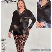 b4-30416 Cotpark Комплект женской пижамы: кофта и штаны, X-4XL, 1 пачка (4 шт)