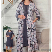 b4-7424 Nicoletta Сорочка в комплекте с халатом для будущих мам, S-XL, 1 пачка (4 шт)