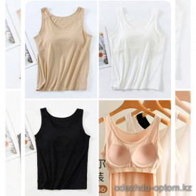 b4-785 Майка женская с чашечками на тонком поролоне, L-2XL, 1 пачка (6 шт)