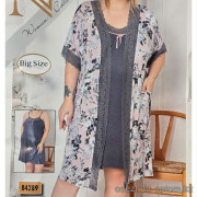 b4-84289 Nicoletta Сорочка женская в комплекте с халатом, большие размеры, 2XL-5XL, 1 пачка (4 шт)