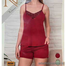 b4-90504 Nicoletta Комплект женской пижамы: майка и шорты, S-XL, 1 пачка (4 шт)