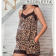 b4-90565 Nicoletta Комплект женской пижамы: майка и шорты, S-XL, 1 пачка (4 шт)