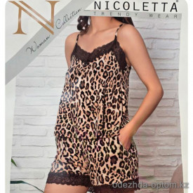 b4-90565 Nicoletta Комплект женской пижамы: майка и шорты, S-XL, 1 пачка (4 шт)
