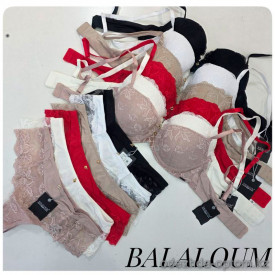 b4-A9457-1 Balaloum Комплект нижнего белья: бюстгальтер на тонком поролоне и трусики, чашка D, 1 пачка (6 шт)