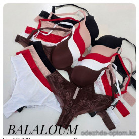 b4-A9473 Balaloum Комплект нижнего белья: бюстгальтер на тонком поролоне и стринги, 1 пачка (6 шт)